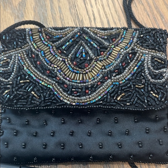 Elegant Black Beaded Clutch - Picture 6 of 7